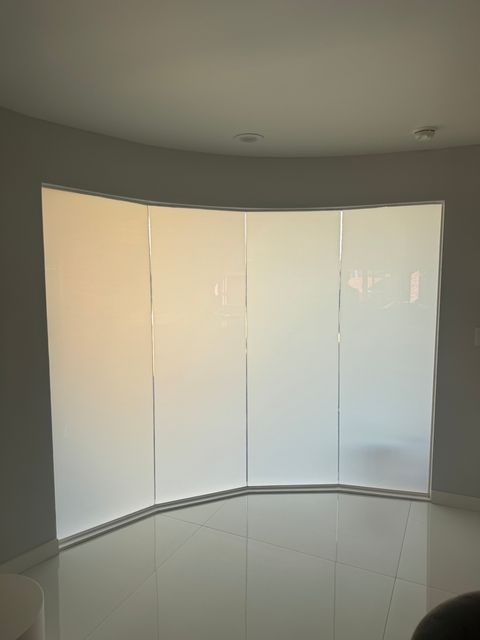 The same window in frosted mode, instant privacy with the film switched on